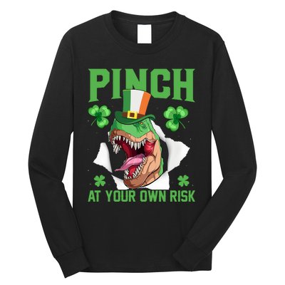 Pinch At Your Own Risk Funny Saying Patricks Day Long Sleeve Shirt