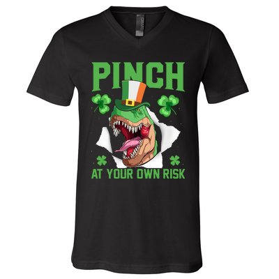 Pinch At Your Own Risk Funny Saying Patricks Day V-Neck T-Shirt