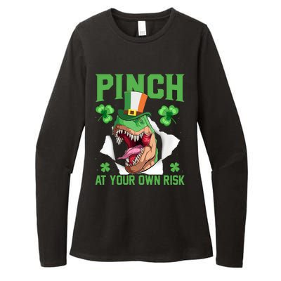 Pinch At Your Own Risk Funny Saying Patricks Day Womens CVC Long Sleeve Shirt