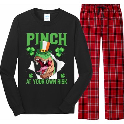 Pinch At Your Own Risk Funny Saying Patricks Day Long Sleeve Pajama Set