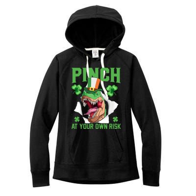 Pinch At Your Own Risk Funny Saying Patricks Day Women's Fleece Hoodie