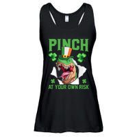 Pinch At Your Own Risk Funny Saying Patricks Day Ladies Essential Flowy Tank