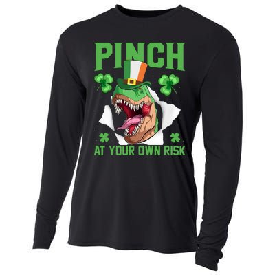 Pinch At Your Own Risk Funny Saying Patricks Day Cooling Performance Long Sleeve Crew