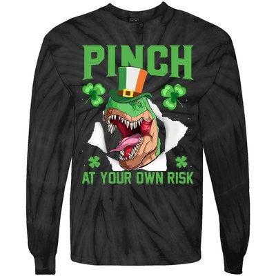 Pinch At Your Own Risk Funny Saying Patricks Day Tie-Dye Long Sleeve Shirt