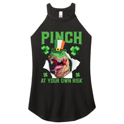 Pinch At Your Own Risk Funny Saying Patricks Day Women's Perfect Tri Rocker Tank