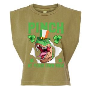 Pinch At Your Own Risk Funny Saying Patricks Day Garment-Dyed Women's Muscle Tee