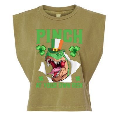 Pinch At Your Own Risk Funny Saying Patricks Day Garment-Dyed Women's Muscle Tee