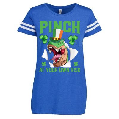 Pinch At Your Own Risk Funny Saying Patricks Day Enza Ladies Jersey Football T-Shirt