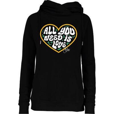 Packer All You Need Is Love 10 Womens Funnel Neck Pullover Hood