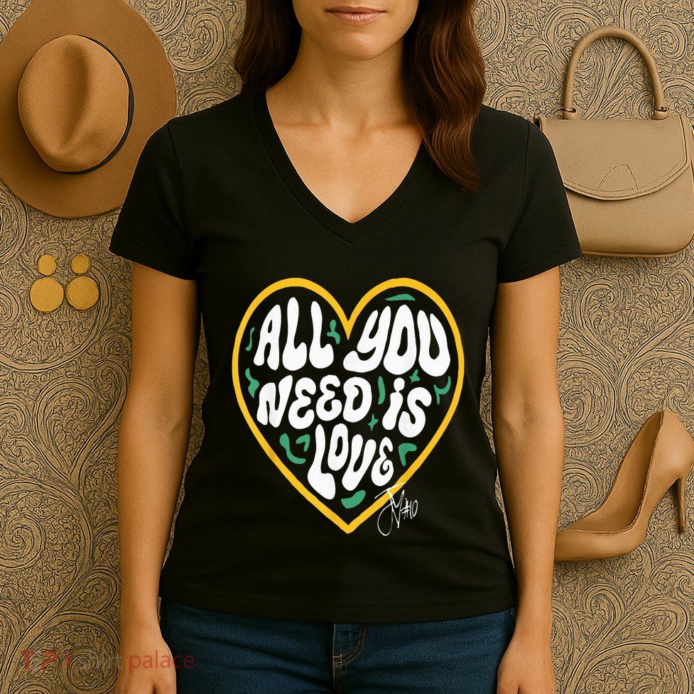 Packer All You Need Is Love 10 Women's V-Neck T-Shirt