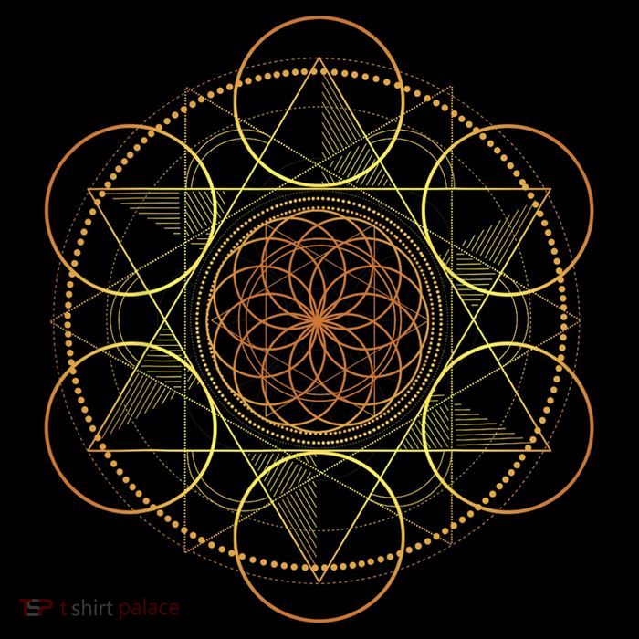 Prana Art Yoga Mandala Sacred Energy Geometry Meditation V-Neck T-Shirt