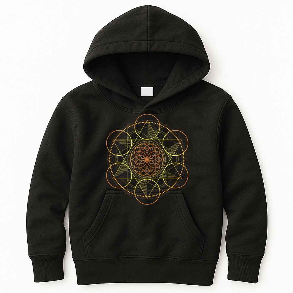 Prana Art Yoga Mandala Sacred Energy Geometry Meditation Kids Hoodie