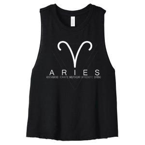 Proud Aries Zodiac Characteristics Gifts Astrology Sign Love Women's Racerback Cropped Tank