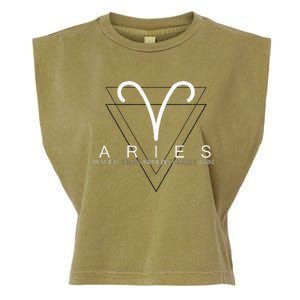 Proud Aries Zodiac Characteristics Gifts Astrology Sign Love Garment-Dyed Women's Muscle Tee