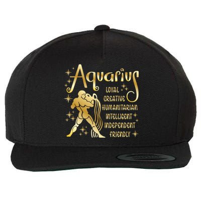 Personality Aquarius Zodiac Meaningful Gift Wool Snapback Cap