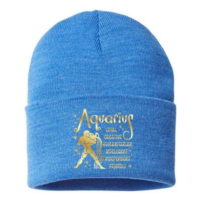 Personality Aquarius Zodiac Meaningful Gift Sustainable Knit Beanie