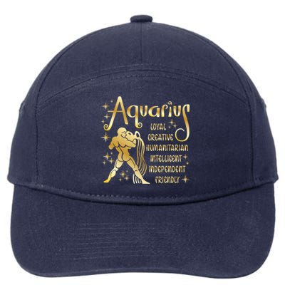 Personality Aquarius Zodiac Meaningful Gift 7-Panel Snapback Hat