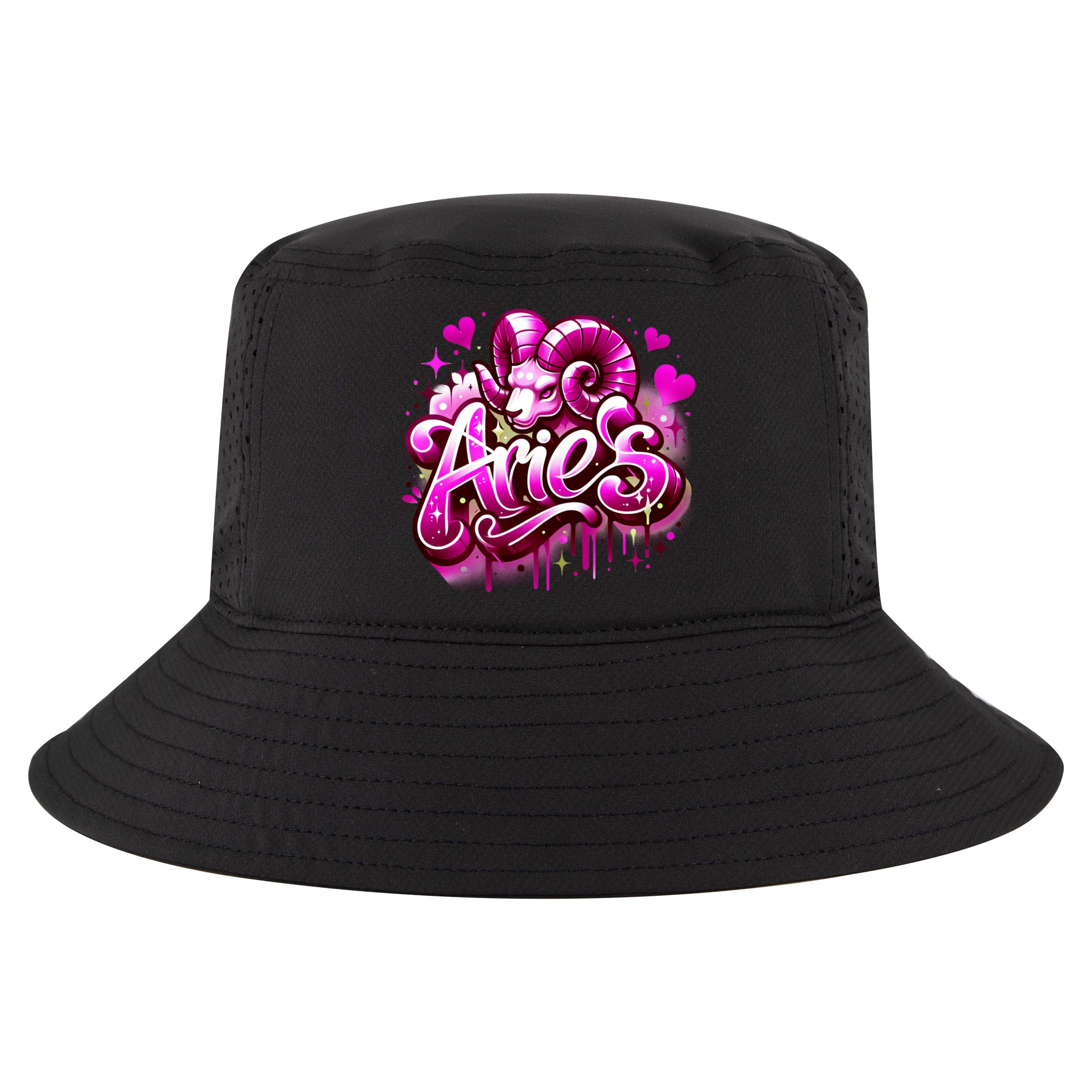 Pink Aries Zodiac Star Sign Cool Comfort Performance Bucket Hat