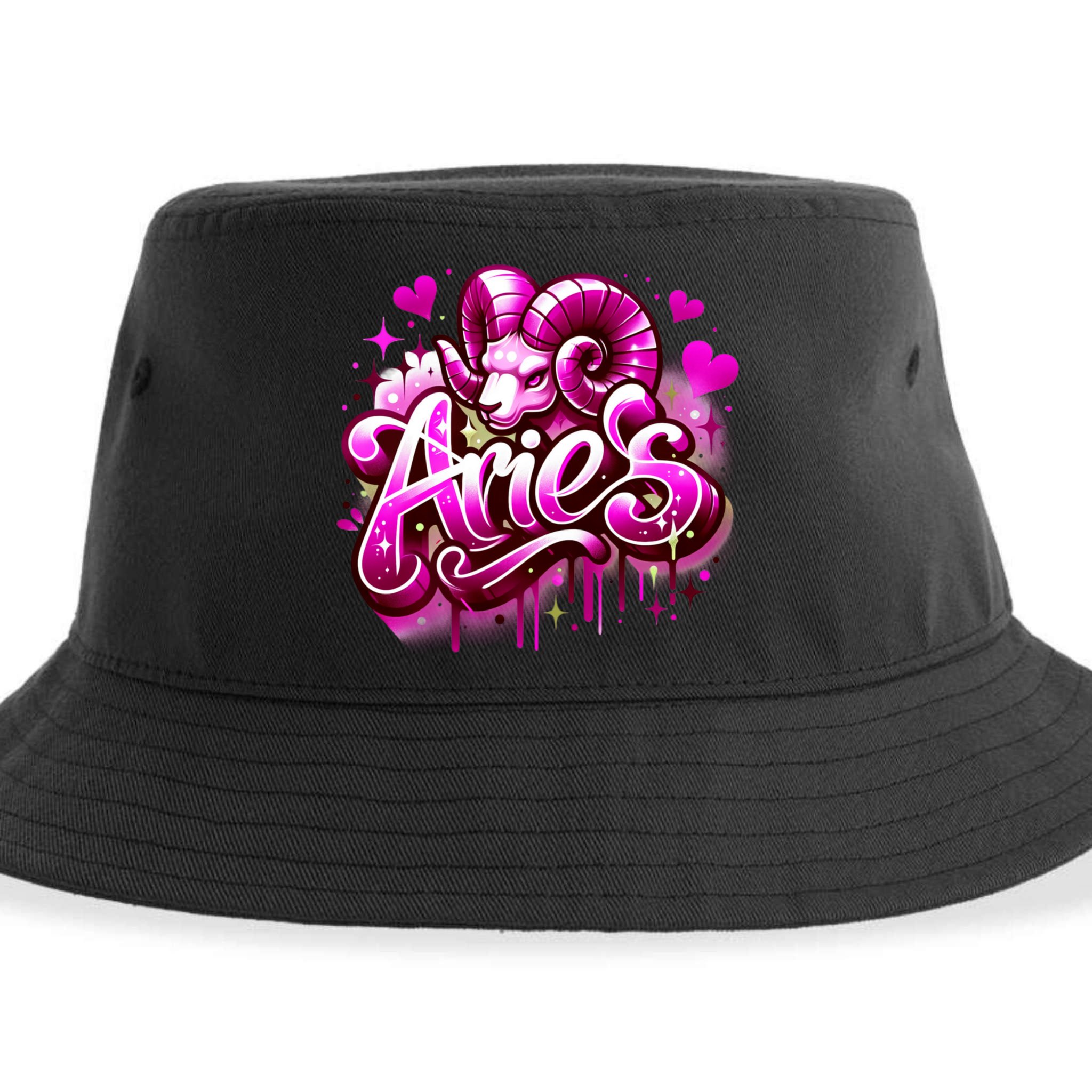 Pink Aries Zodiac Star Sign Sustainable Bucket Hat