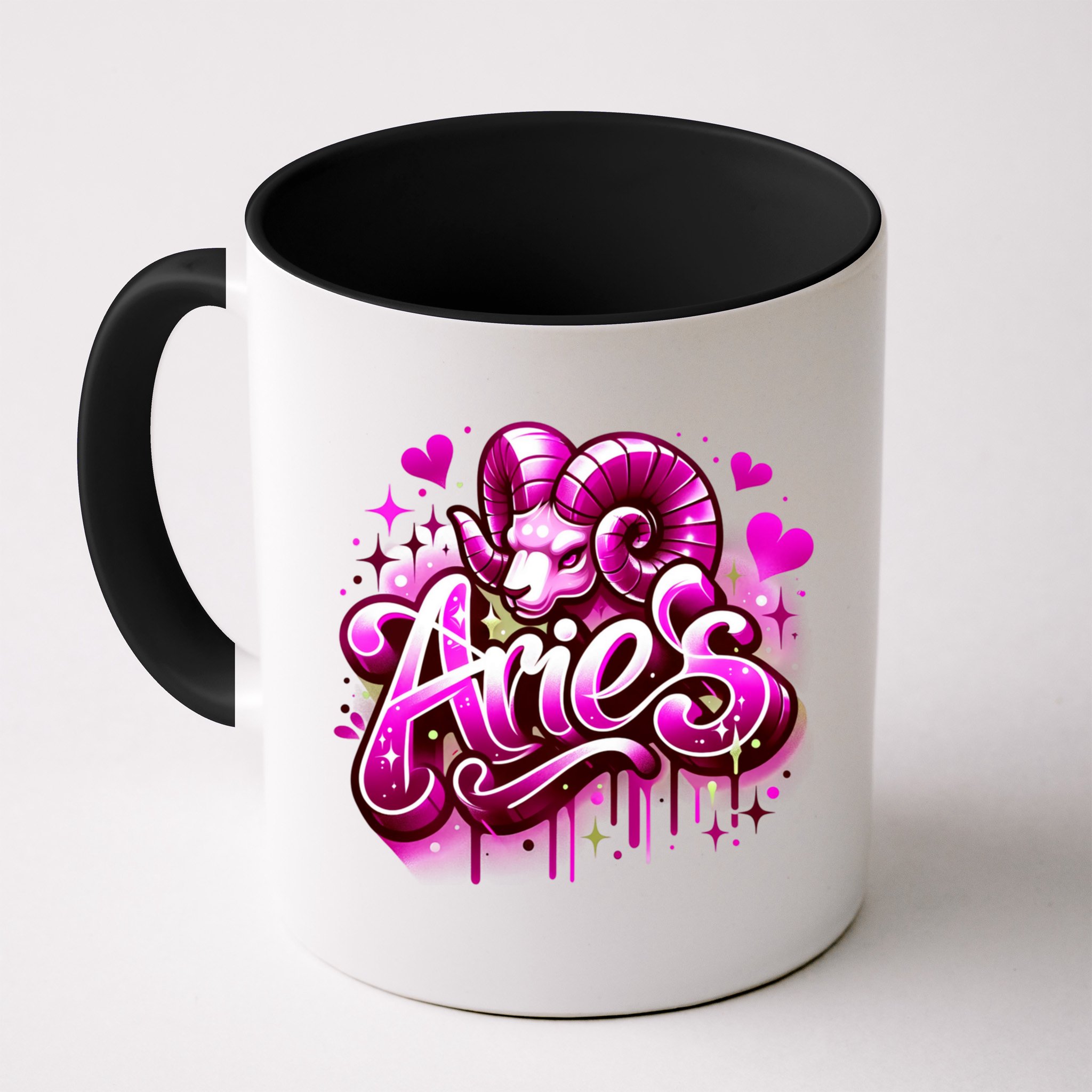 Pink Aries Zodiac Star Sign Mug
