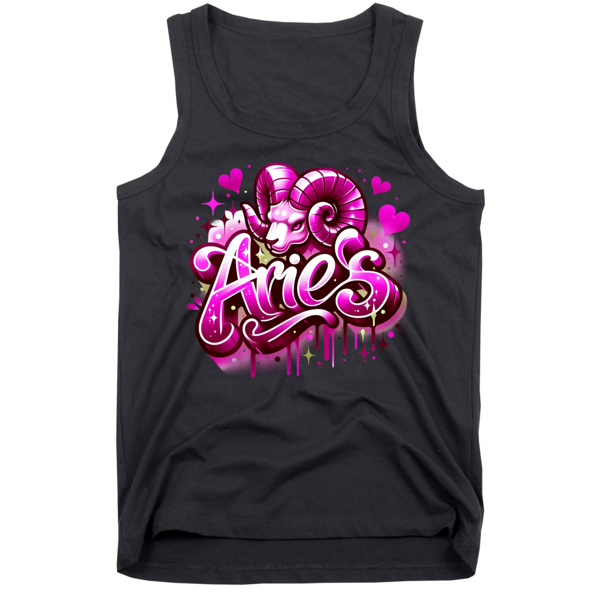Pink Aries Zodiac Star Sign Tank Top