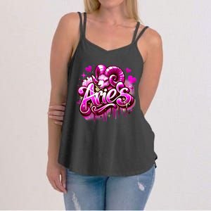 Pink Aries Zodiac Star Sign Women's Strappy Tank