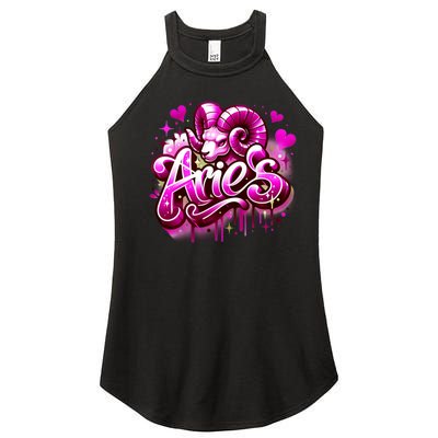 Pink Aries Zodiac Star Sign Women’s Perfect Tri Rocker Tank