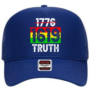 Proud Black 1619 Ancestors Black History Month Juneteenth Gift High Crown Mesh Back Trucker Hat