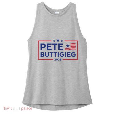 Pete Buttigieg 2028 For President Election Campaign US Flag Ladies PosiCharge Tri-Blend Wicking Tank