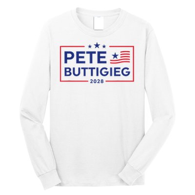 Pete Buttigieg 2028 For President Election Campaign US Flag Long Sleeve Shirt