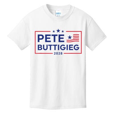 Pete Buttigieg 2028 For President Election Campaign US Flag Kids T-Shirt