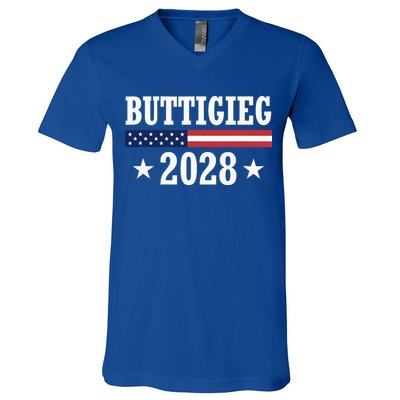 Pete Buttigieg 2028 Presidential Election Usa Flag Democrats V-Neck T-Shirt
