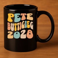 Pete Buttigieg 2028 For President Resist Wavy Election 11oz C Handle Ceramic Mug