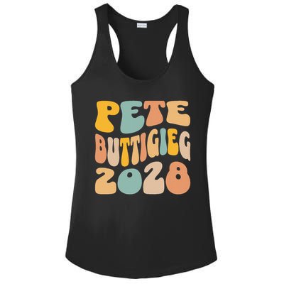 Pete Buttigieg 2028 For President Resist Wavy Election Ladies PosiCharge Competitor Racerback Tank