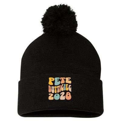 Pete Buttigieg 2028 For President Resist Wavy Election Pom Pom 12in Knit Beanie