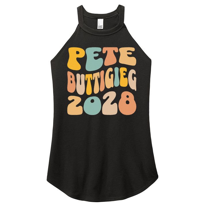 Pete Buttigieg 2028 For President Resist Wavy Election Women's Perfect Tri Rocker Tank