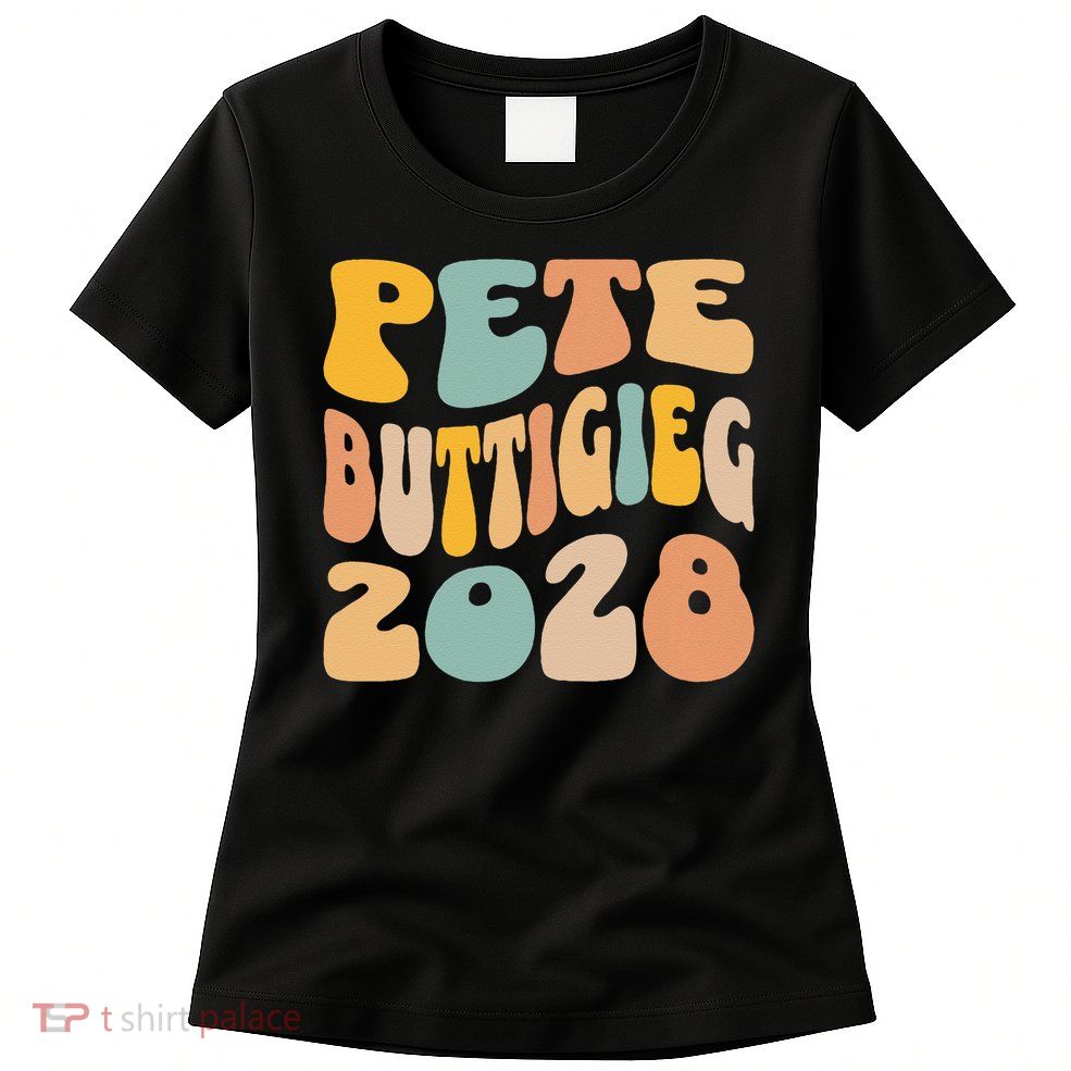 Pete Buttigieg 2028 For President Resist Wavy Election Womens T-Shirt