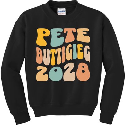 Pete Buttigieg 2028 For President Resist Wavy Election Kids Sweatshirt