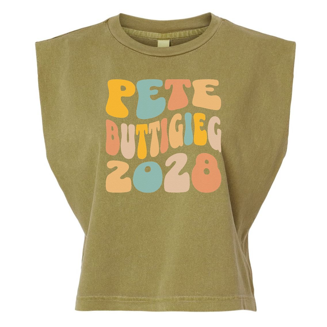 Pete Buttigieg 2028 For President Resist Wavy Election Garment-Dyed Women's Muscle Tee