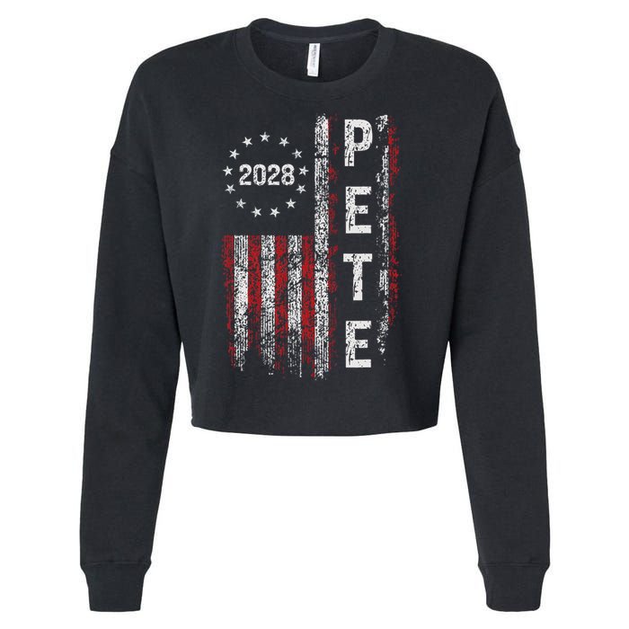 Pete Buttigieg 2028 For President  Cropped Pullover Crew