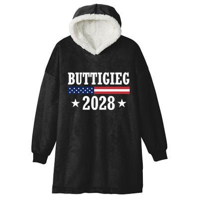 Pete Buttigieg 2028 Presidential Election Usa Flag Democrats Hooded Wearable Blanket