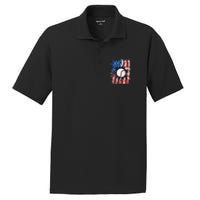 Patriotic Baseball 4th Of July Usa American Flag PosiCharge RacerMesh Polo