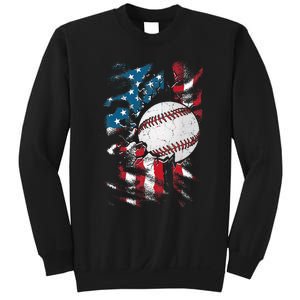 Patriotic Baseball 4th Of July USA American Flag Sweatshirt