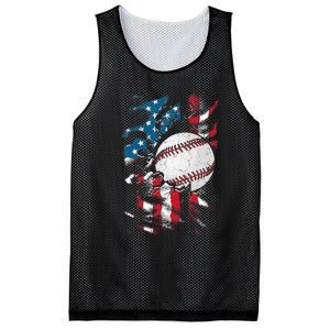 Patriotic Baseball 4th Of July USA American Flag Mesh Reversible Basketball Jersey Tank