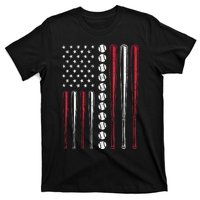 Patriotic Baseball 4th Of July Men USA American Flag T-Shirt