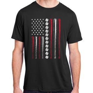 Patriotic Baseball 4th Of July Men USA American Flag Adult ChromaSoft Performance T-Shirt