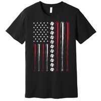 Patriotic Baseball 4th Of July Men USA American Flag Premium T-Shirt