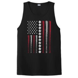 Patriotic Baseball 4th Of July Men USA American Flag PosiCharge Competitor Tank