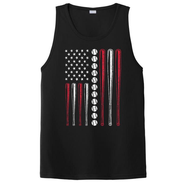 Patriotic Baseball 4th Of July Men USA American Flag PosiCharge Competitor Tank