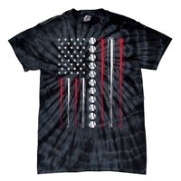 Patriotic Baseball 4th Of July Men USA American Flag Tie-Dye T-Shirt